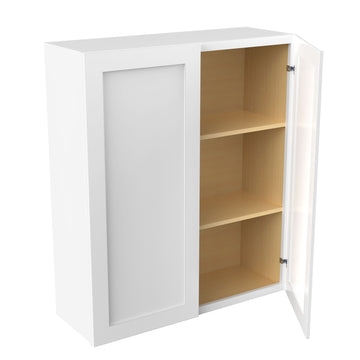 Elegant White - Double Door Wall Cabinet | 36"W x 42"H x 12"D