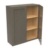 RTA - Elegant Smoky Grey - 42" High Double Door Wall Cabinet | 36"W x 42"H x 12"D