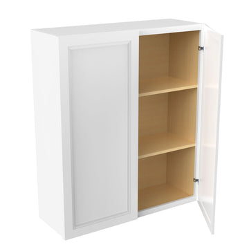 Assembled - Richmond White - 42" High Double Door Wall Cabinet | 36"W x 42"H x 12"D