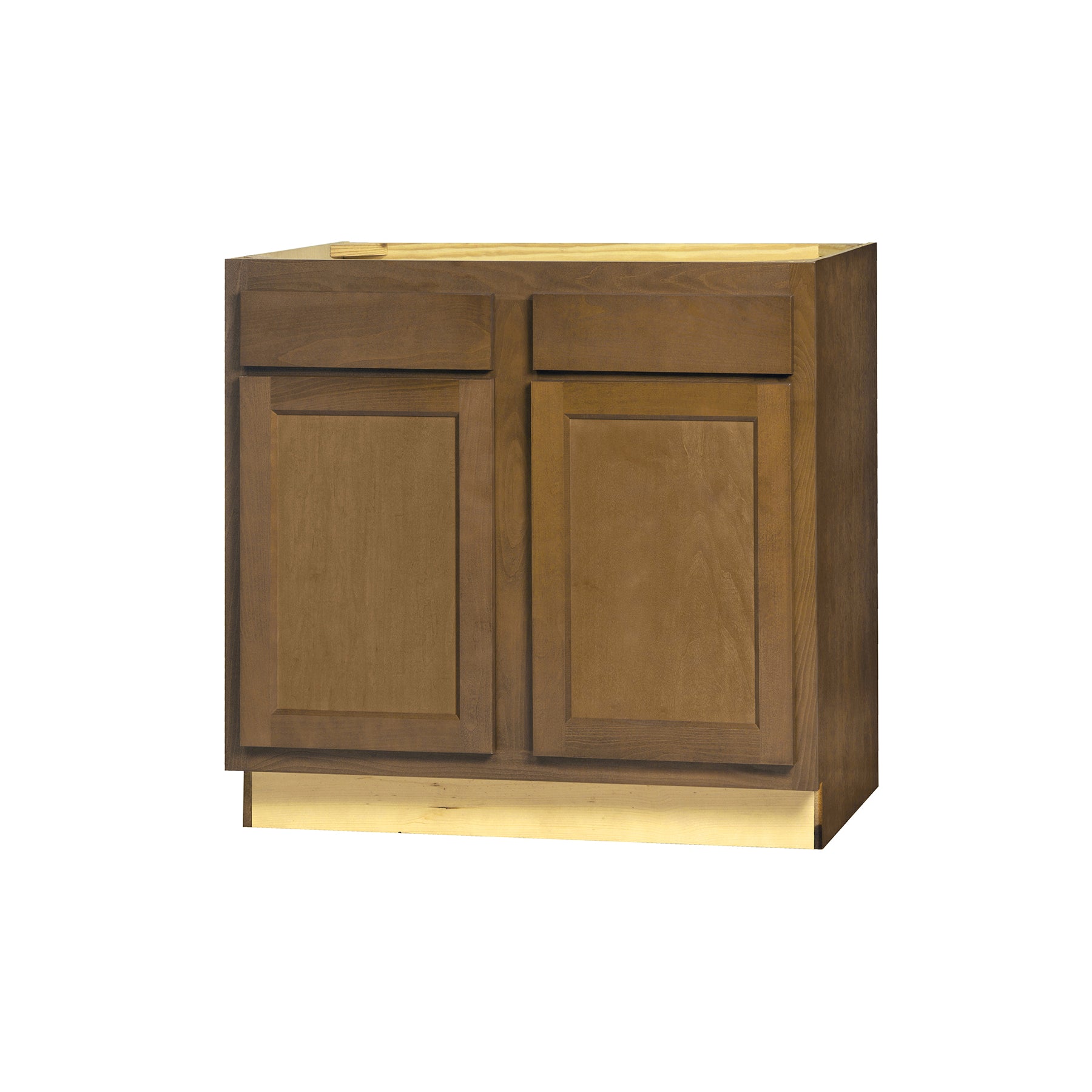 36 Inch Base Cabinets - Warmwood Shaker - 36 Inch W x 24 Inch D x 34.5 Inch H