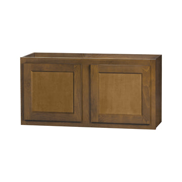 18 inch Wall Cabinets - Warmwood Shaker - 36 Inch W x 18 Inch H x 12 Inch D