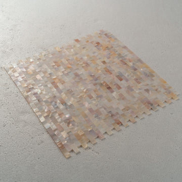 11 X 12 in. Mother of Pearl White Polished Brick Mosaic Tile