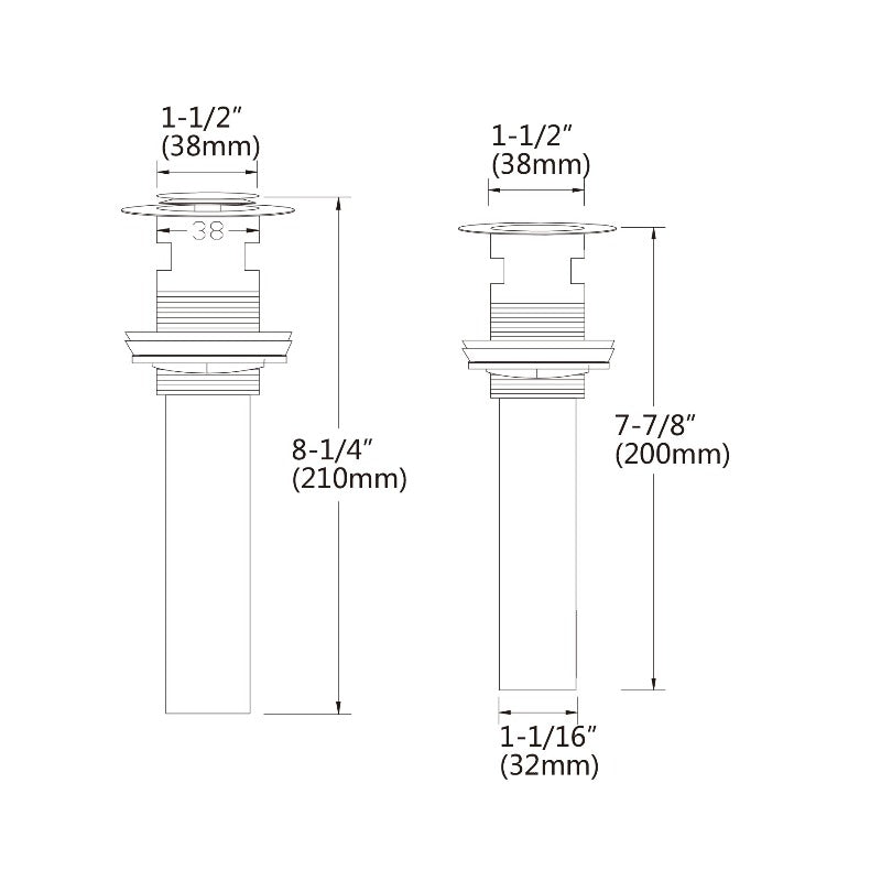 Pop Up Drain with Overflow, cUPC approved