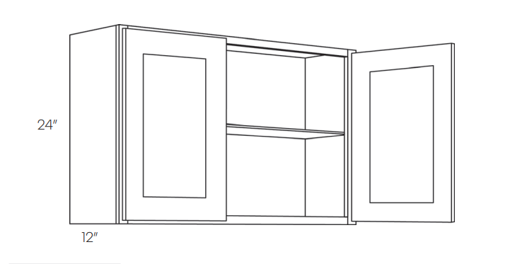 RTA - Elegant White - 24" High Wall Cabinet | 39"W x 24"H x 12"D