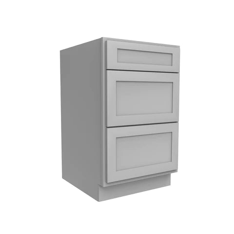 Drawer Base Cabinet - 21W x 34.5H x 24D - 3DRW - Grey Shaker Cabinet