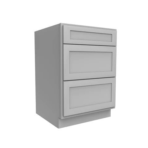 Drawer Base Cabinet - 24W x 34.5H x 24D - 3DRW - Grey Shaker Cabinet