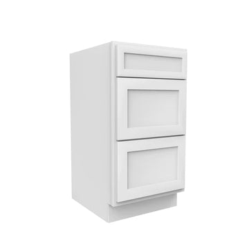Vanity Drawer Base Cabinet - 18W x 34 1/2H x 21D - 3 DRW - Aria White Shaker - RTA