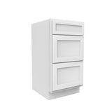 Vanity Drawer Base Cabinet - 18W x 34 1/2H x 21D - 3 DRW - Aria White Shaker - RTA