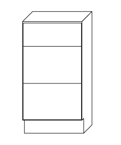 Vanity Drawer Base Cabinet - 12W x 34 1/2H x 21D - 3 DRW - Blue Shaker Cabinet