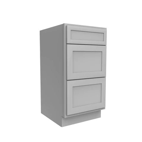 Vanity Drawer Base Cabinet - 18W x 34.5H x 21D - 3 DRW - Grey Shaker Cabinet