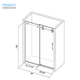 Ivanees Single Sliding Frameless Shower Door 8mm Clear Tempered Glass - Barn Door Style