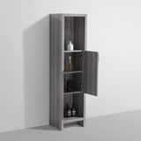 Liyan Elegant Modern Freestanding Bathroom Linen Side Cabinet With Doors & Open Shelves Storage