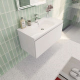 Aipo Floating / Wall Mounted Bathroom Vanity with Acrylic Sink