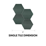 Teramoda 6 in. Emerald Hexagon Glossy Pressed Glazed Ceramic Tile