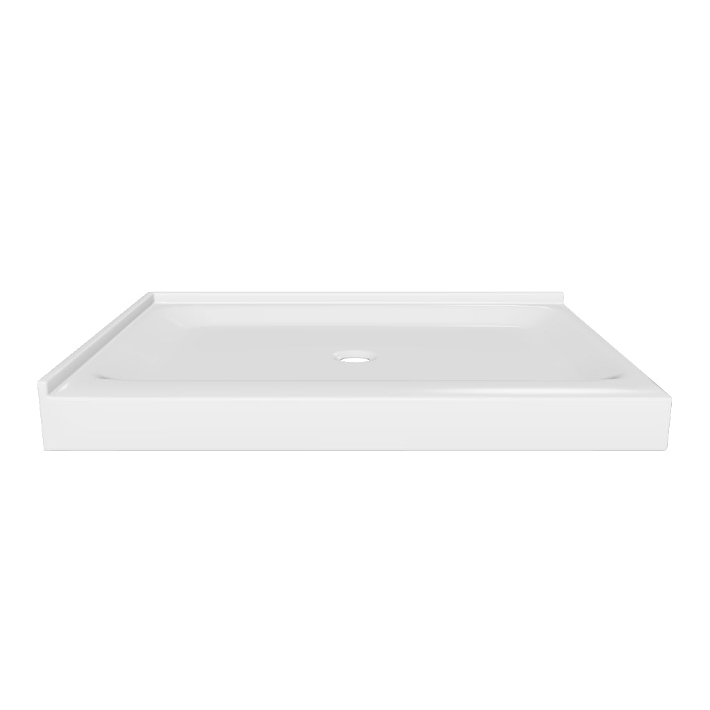 Shower Tray Center Drain - Double Threshold - Acrylic and fiberglass - 48 x 36 x 5.5