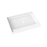 Shower Tray Center Drain - Double Threshold - Acrylic and fiberglass - 48 x 36 x 5.5