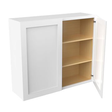 RTA - Elegant White - 36" High Double Door Wall Cabinet | 42"W x 36"H x 12"D