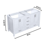 Jacques 60" White Vanity Cabinet Only