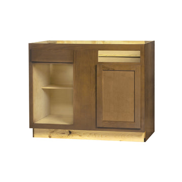 Base Corner Cabinet - Warmwood Shaker - 42 Inch W x 34.5 Inch H x 24 Inch D