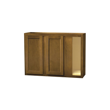 30 inch Wall Corner Cabinet - Warmwood Shaker - 42 Inch W x 30 Inch H x 12 Inch D