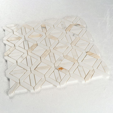 12 X 12 in. Calacatta Thassos White Polished Marble Mosaic Tile