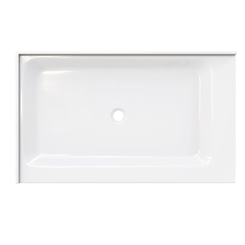 Shower Pan Left Hand Double Threshold - Acrylic and fiberglass - 60 X 36 X 3.5