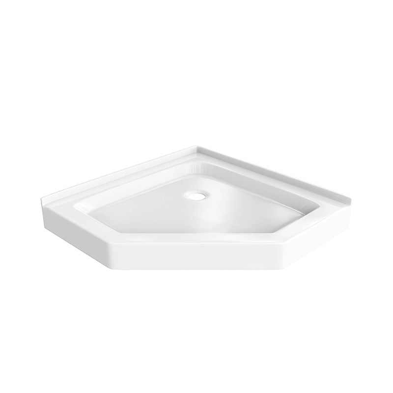 Ivanees - Neo Angle Center Drain Shower Base - Shower Pan - Double Tile Flanges - 36 X 36 X 5.5