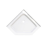 Ivanees - Neo Angle Center Drain Shower Base - Shower Pan - Double Tile Flanges - 36 X 36 X 5.5