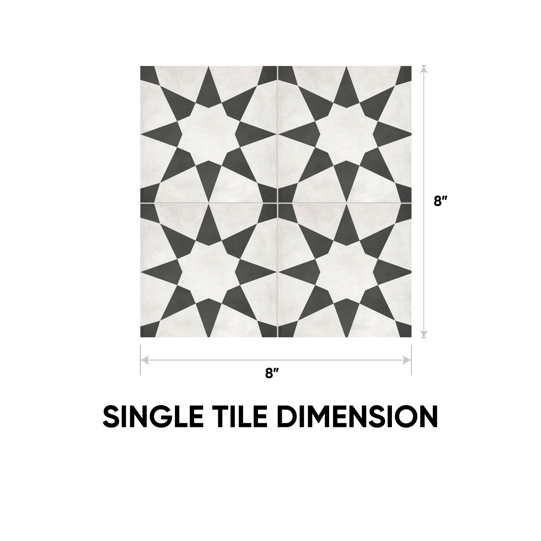 8 x 8 in. Form Monochrome Stellar Matte Pressed Glazed Porcelain Tile