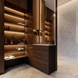 Mayfair High Gloss Volakas Grigio Arabesque Polished Glazed Porcelain Mosaic