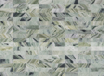 3 X 9 in. Emerald Green Honed Tumbled Marble Tile