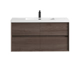 Luxury Kingdom Floating / Wall Mounted Bathroom Vanity With Acrylic Sink, Farmhouse Bath Vanity W/ Storage Cabinet