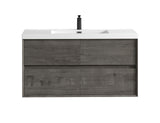 Luxury Kingdom Floating / Wall Mounted Bathroom Vanity With Acrylic Sink, Farmhouse Bath Vanity W/ Storage Cabinet