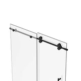 Ivanees Single Sliding Frameless Shower Door 8mm Clear Tempered Glass - Barn Door Style