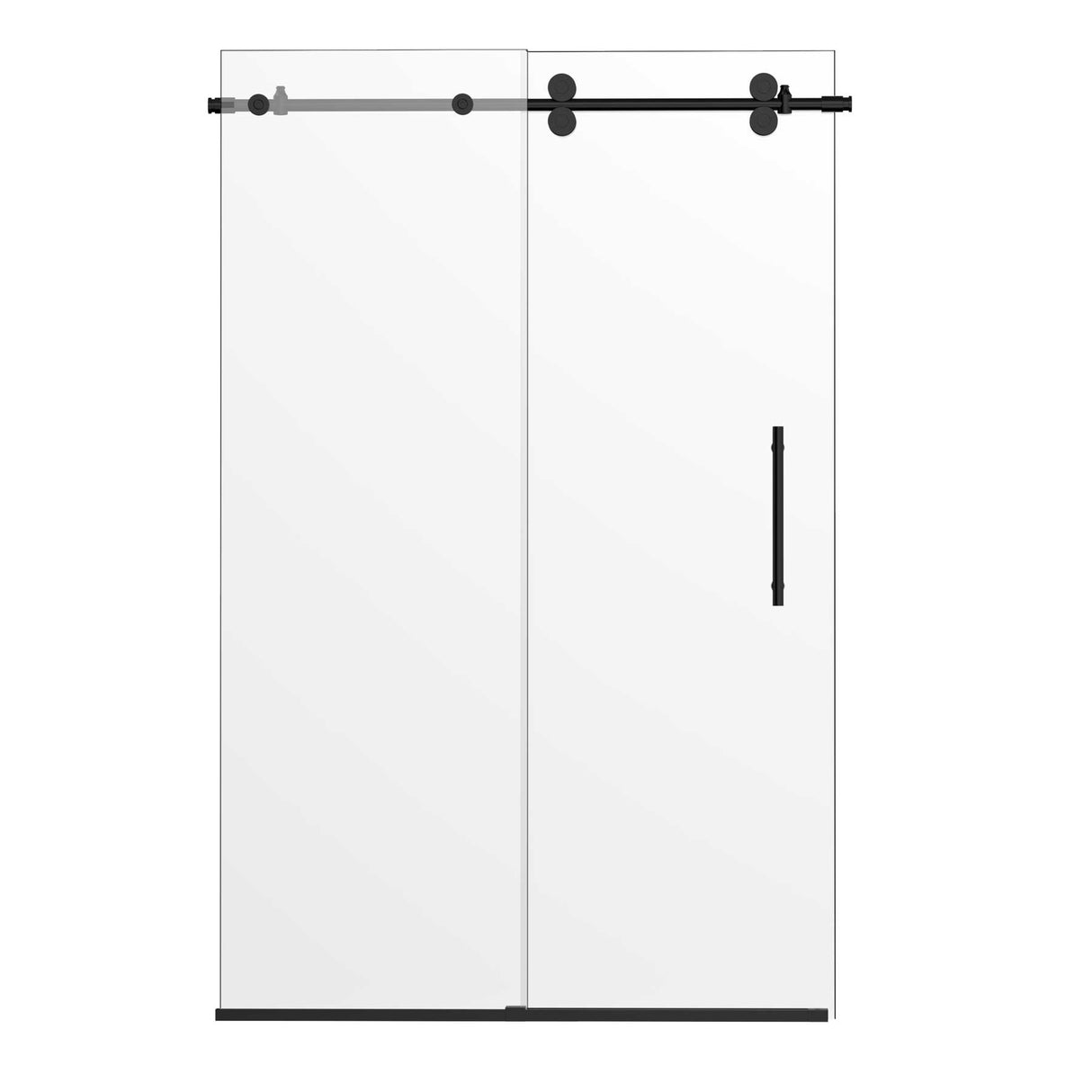 Ivanees Single Sliding Frameless Shower Door 8mm Clear Tempered Glass - Barn Door Style