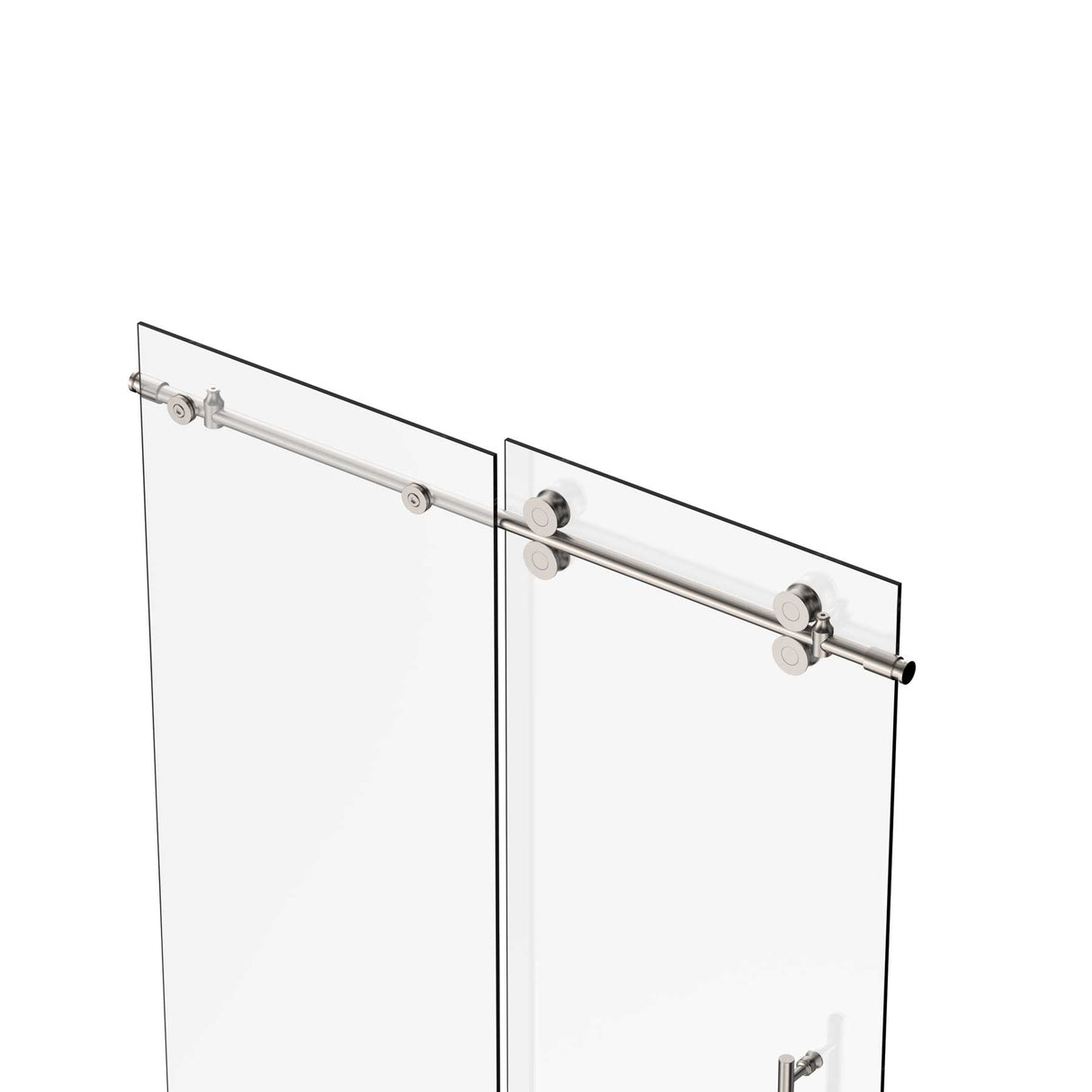 Ivanees Single Sliding Frameless Shower Door 8mm Clear Tempered Glass - Barn Door Style