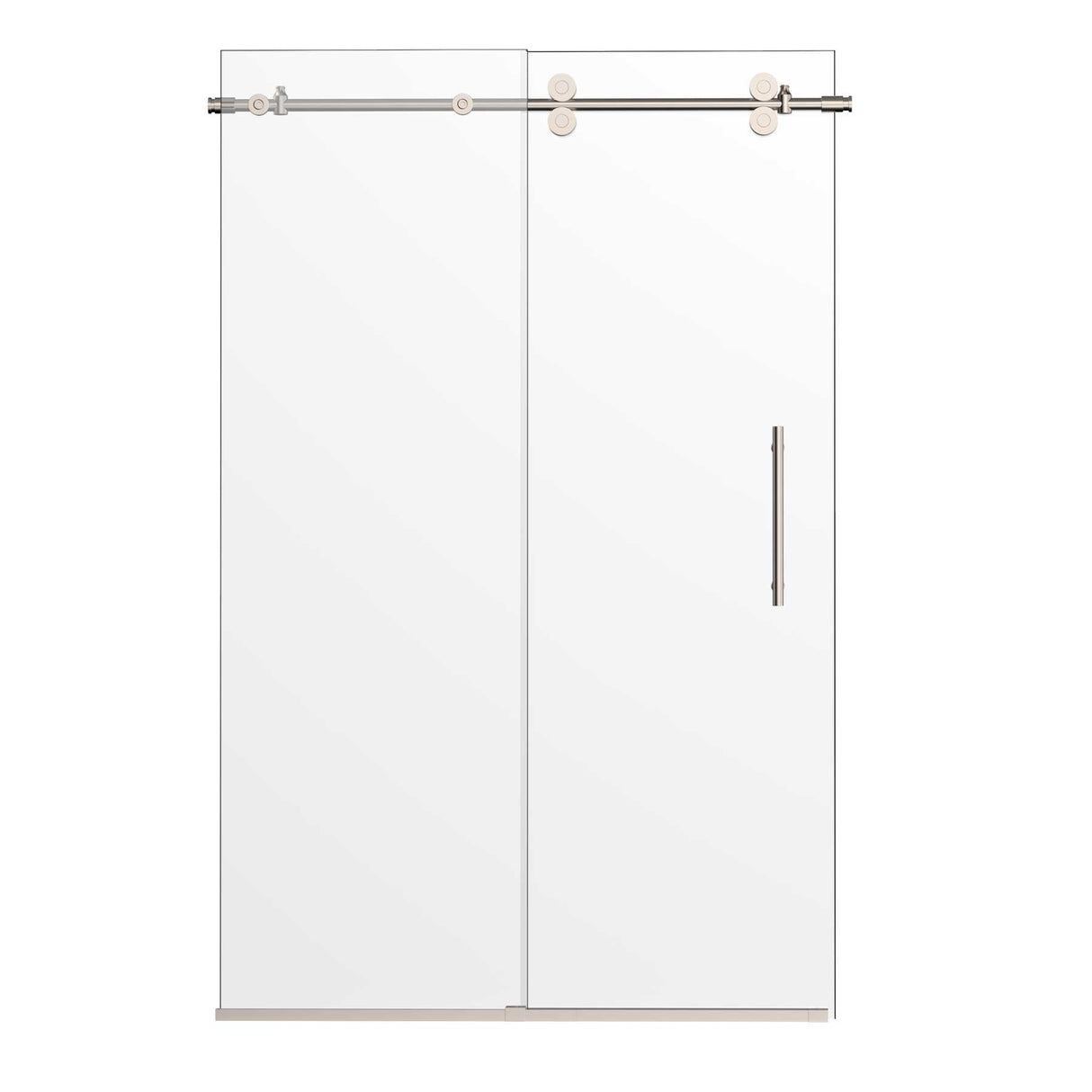 Ivanees Single Sliding Frameless Shower Door 8mm Clear Tempered Glass - Barn Door Style