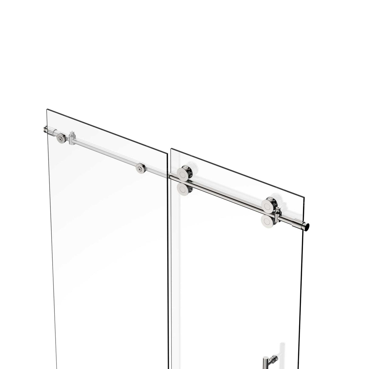 Ivanees Single Sliding Frameless Shower Door 8mm Clear Tempered Glass - Barn Door Style