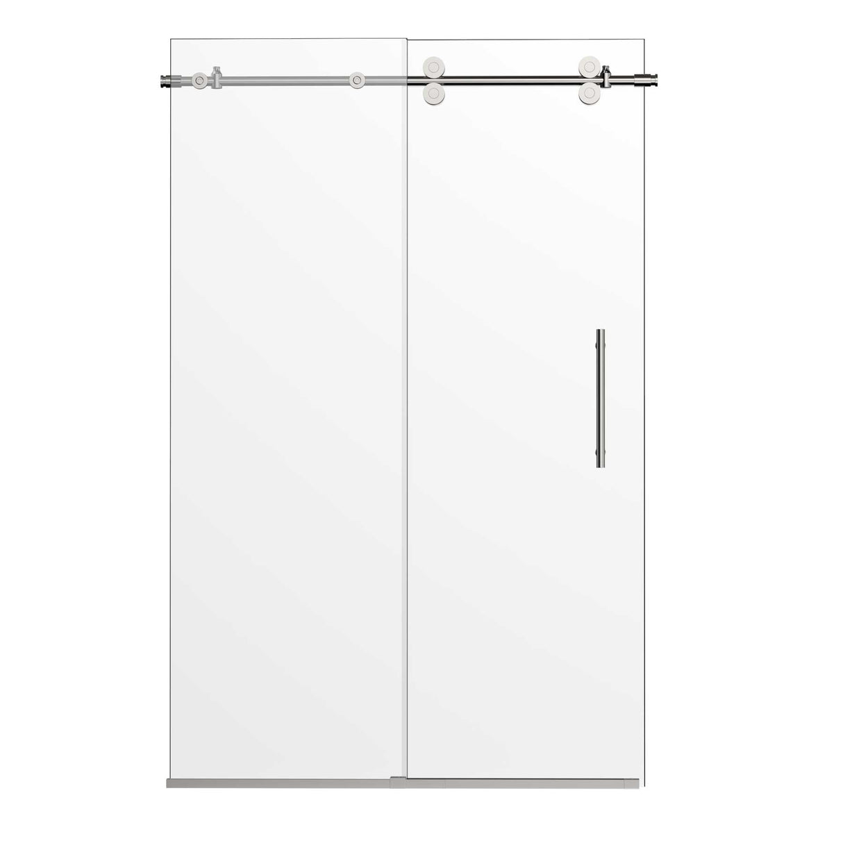 Ivanees Single Sliding Frameless Shower Door 8mm Clear Tempered Glass - Barn Door Style