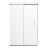 Ivanees Single Sliding Frameless Shower Door 8mm Clear Tempered Glass - Barn Door Style