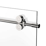 Ivanees Single Sliding Frameless Shower Door 8mm Clear Tempered Glass - Barn Door Style