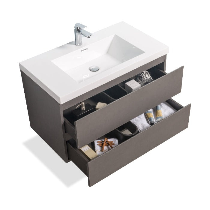 Artland Floating / Wall Mounted Bathroom Vanity With Acrylic Sink