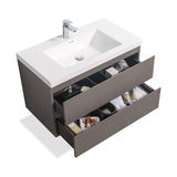 Artland Floating / Wall Mounted Bathroom Vanity With Acrylic Sink