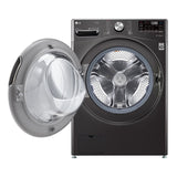 LG 27 in. 5.0 cu. ft. Mega Capacity Black Steel Smart Front Load Washer with TurboWash360, Steam & Wi-Fi Connectivity