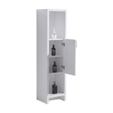 Liyan Elegant Modern Freestanding Bathroom Linen Side Cabinet With Doors & Open Shelves Storage