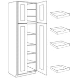 RTA - Fashion White - Double Door Utility Cabinet | 30"W x 96"H x 24"D