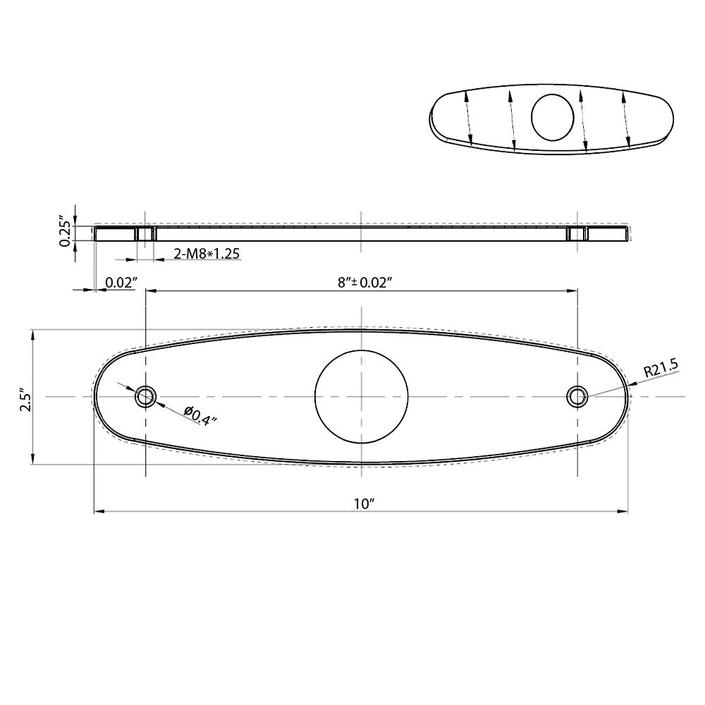 Kitchen Faucet Hole Cover 10" Deck Plate