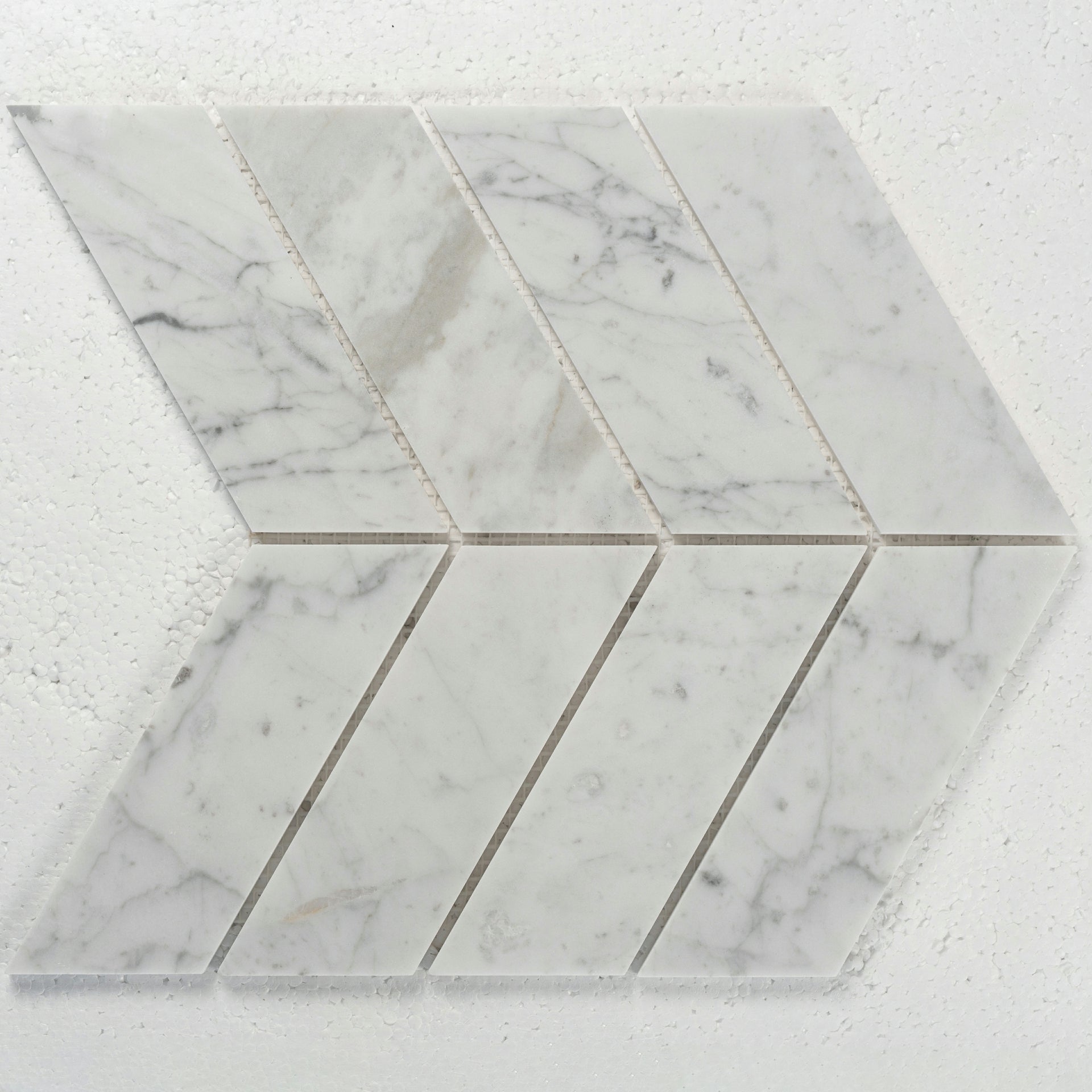 8 X 11 in. Skyline Chevron Gray Marble Mosaic