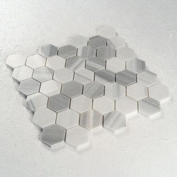12 X 12 in. Hexagon Skyline 2 in. Polished Marble Mosaic