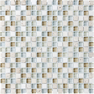5/8 X 5/8 In Glass Stone Bliss Blend Spa Mosaic
